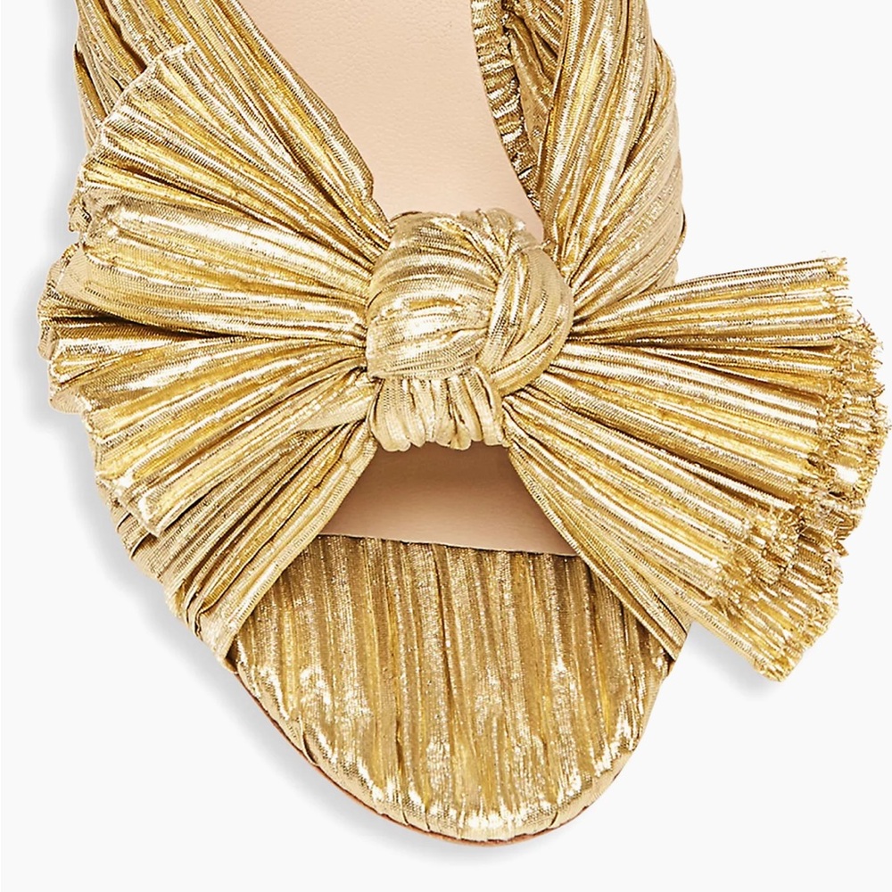 Loeffler Randall ⭐️NWT⭐️ size 7.5 Gold Women's Penny knotted mule - Picture 9 of 10